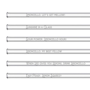 Limoncello Spritz Glasstrohhalme - 6 lustige Limoncello Sprüche auf Strohhalmen