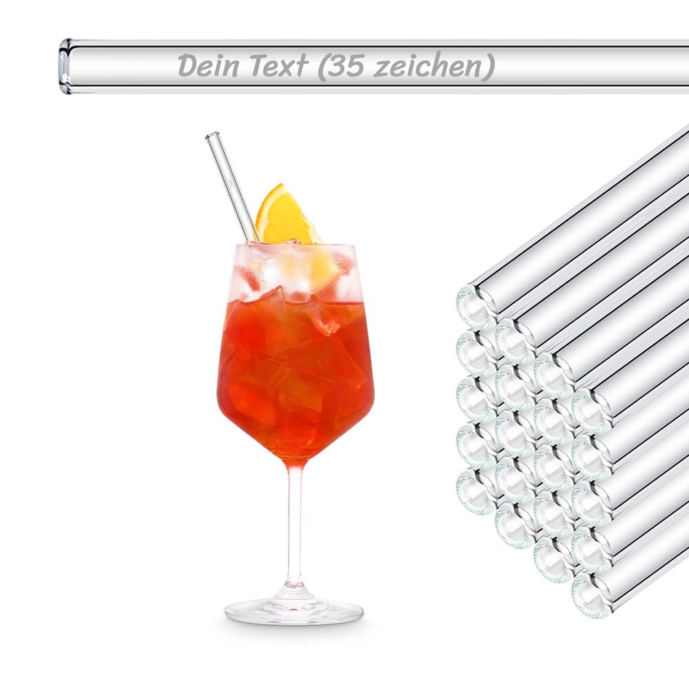 HALM 50x 12 inch (30 cm) glass straws with engraving for bottles from 0.33  - 1 liter - HALM Straws