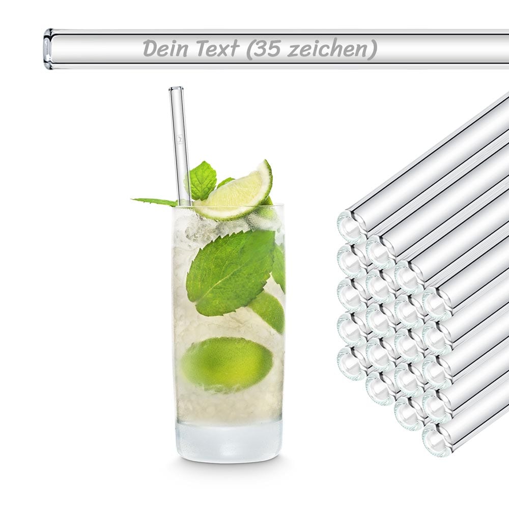 HALM glass straws 10 cm short straight - 6 pieces for B52 shot