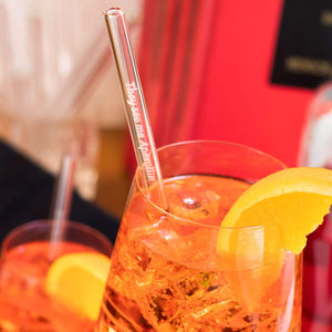 HALM Glasstrohhalme Aperol Spritz Sprüche gravierte Glasstrohhalme mit 6 lustigen Trinksprüchen