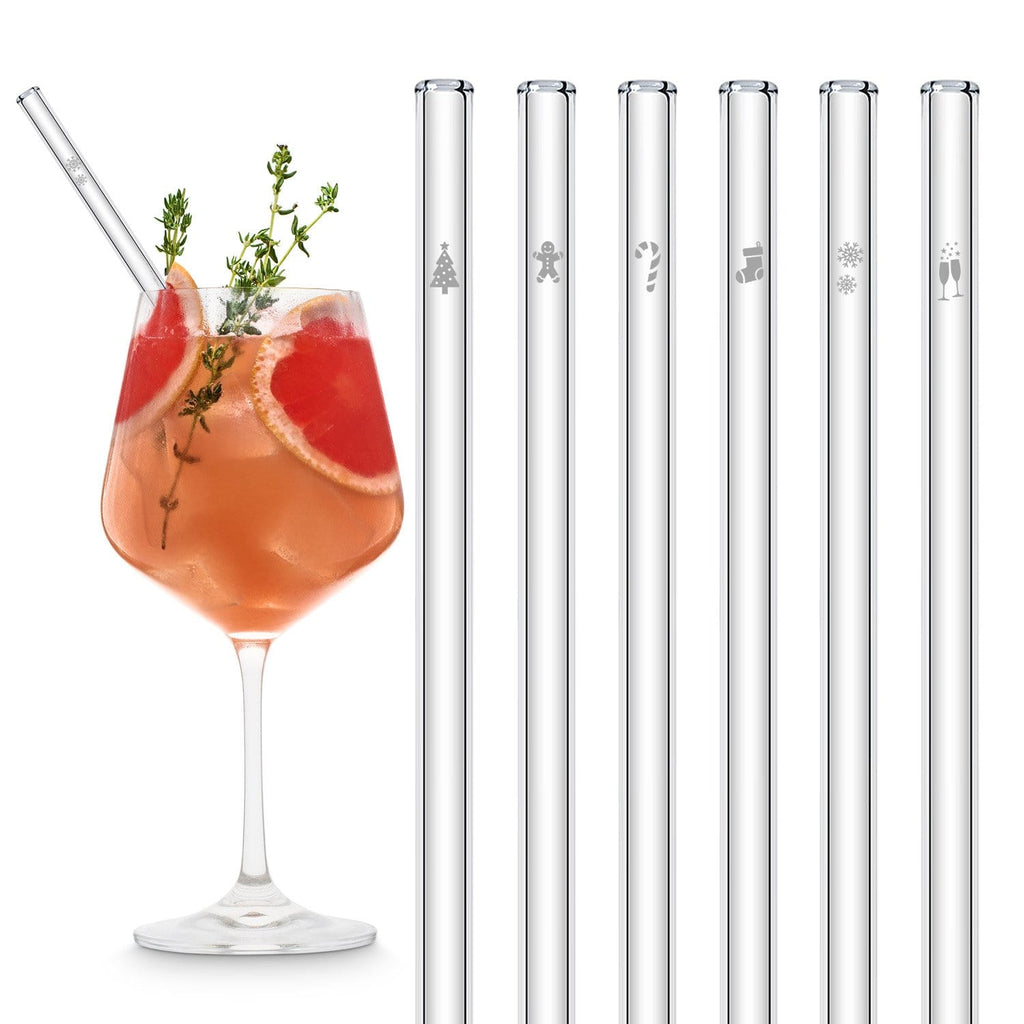 HALM Summer Edition 6x 20cm glass straws with engraving - HALM Straws