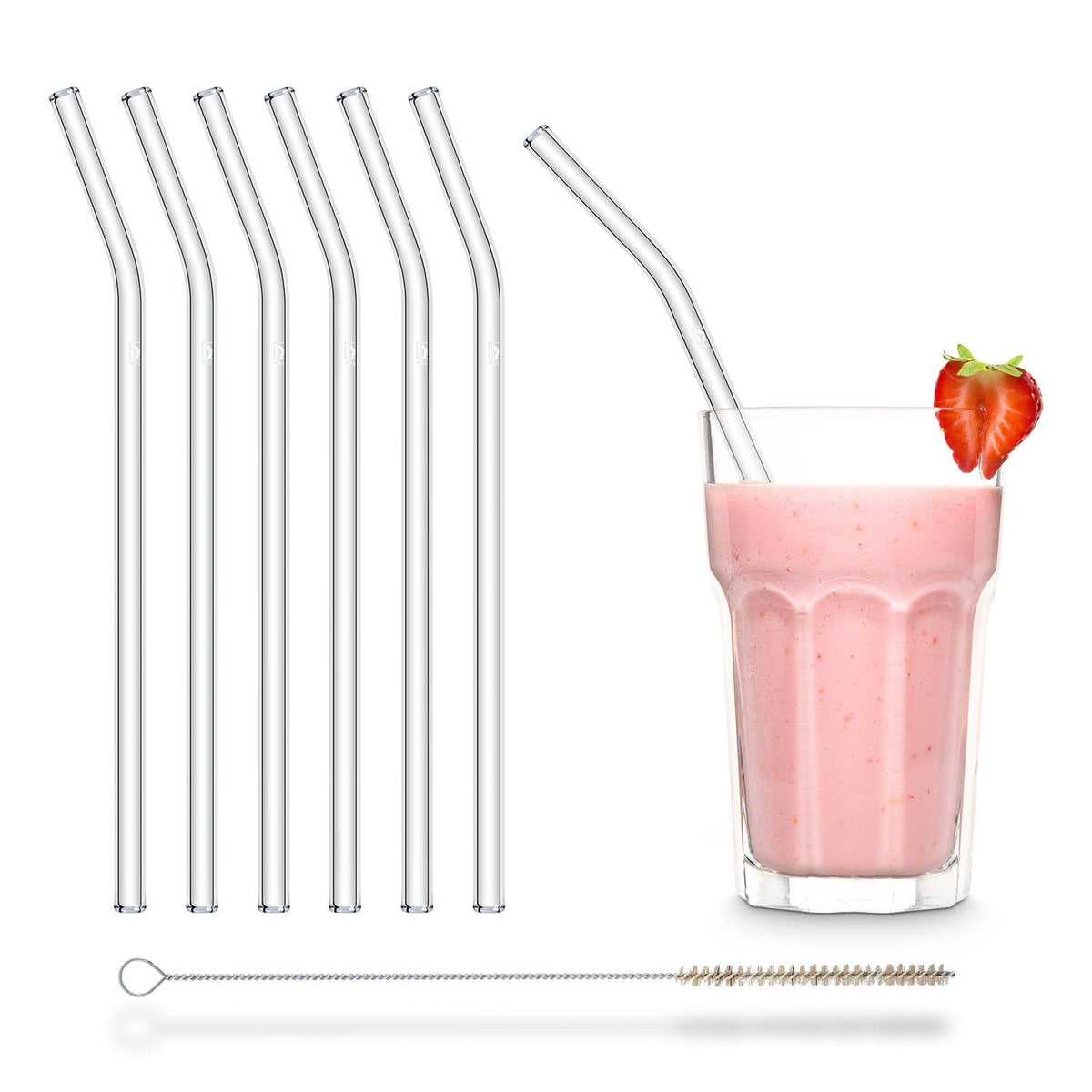 HALM 6x 6 inch (15cm) glass straws (straight) - HALM Straws