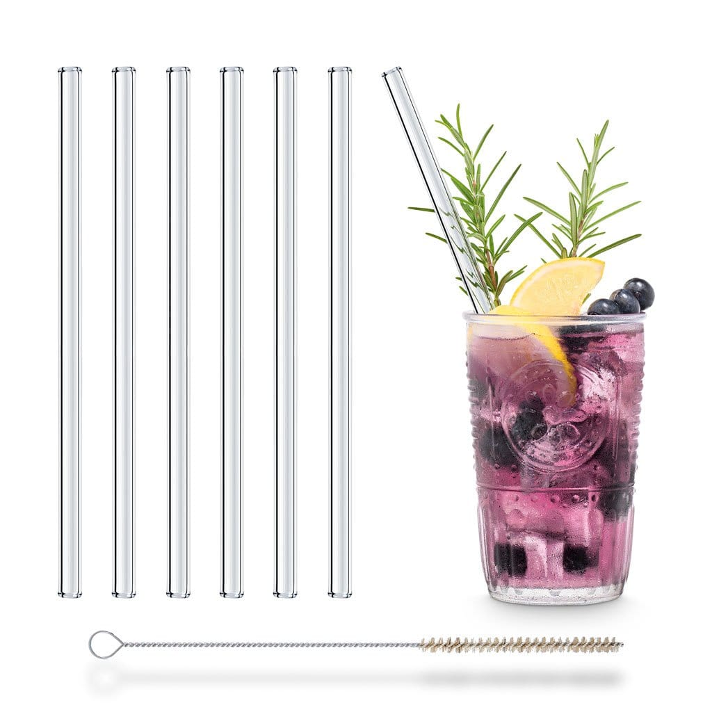 HALM glass straws 10 cm short straight - 6 pieces for B52 shot