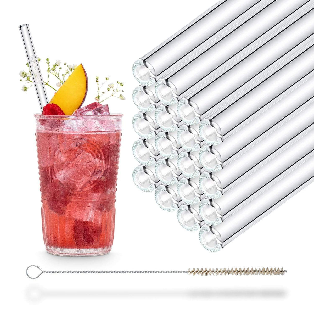 HALM glass straws 10 cm short straight - 6 pieces for B52 shot glasses -  HALM Straws